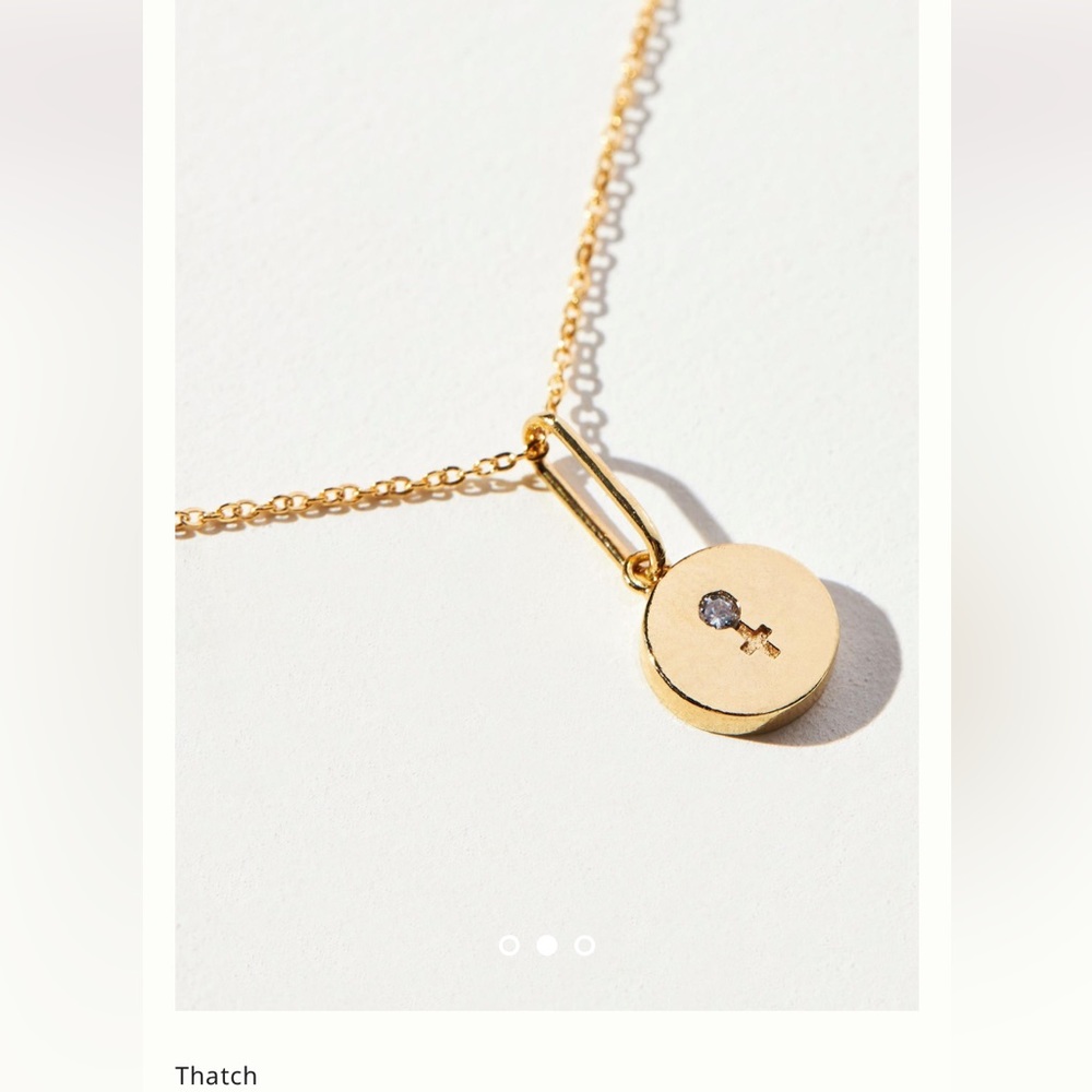 Anthropologie — Thatch 14k Gold Girl Power Charm Necklace